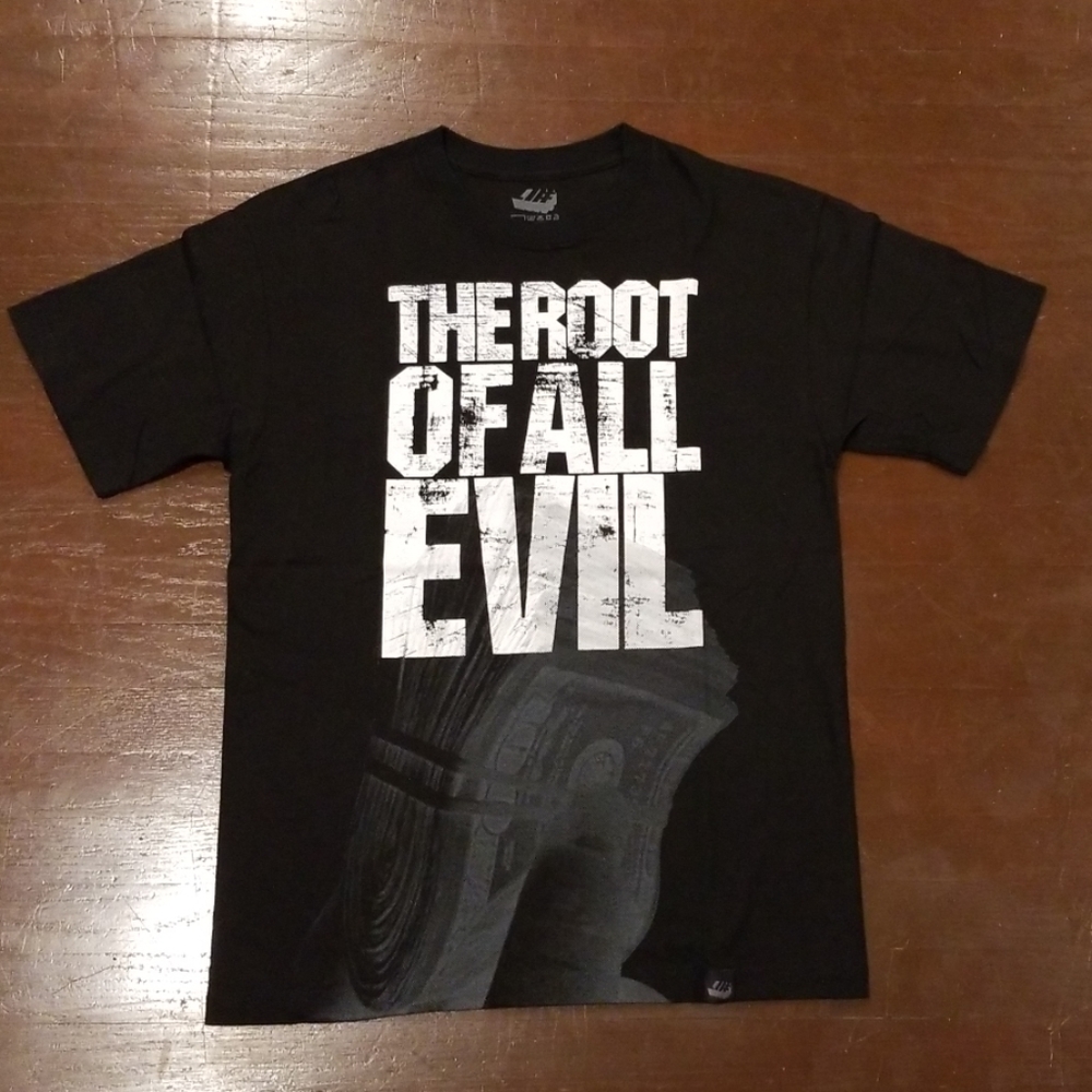 Alphanumeric THE ROOT OF ALL EVIL shirt M